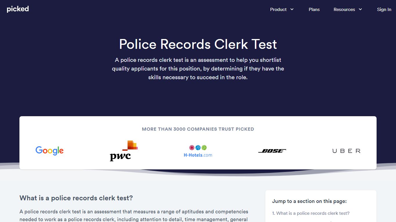 Police Records Clerk Test: Find The Best Job Candidates - Picked