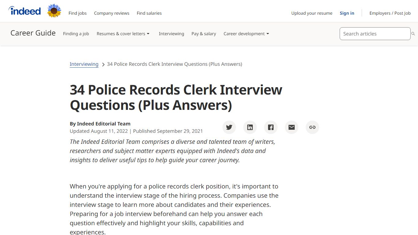 34 Police Records Clerk Interview Questions (With Example Answers)