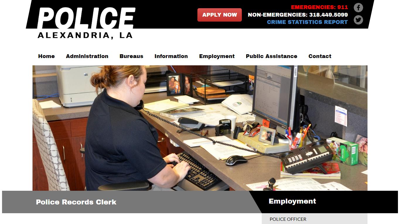 Police Records Clerk | Alexandria Police Department